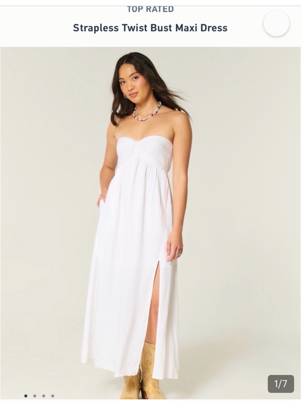 Hollister white strapless dress